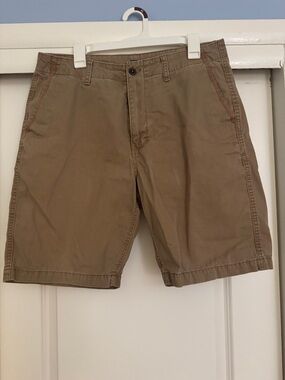 Men's Khaki Cotton Chino Shorts- Old Navy